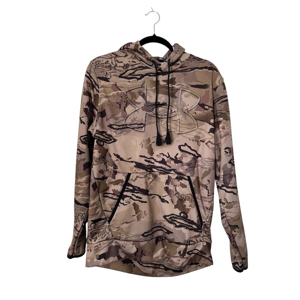 Under Armour Hoodie Mens Size M Brown Camo Sweatshirt Athleisure Outdoor Hunting